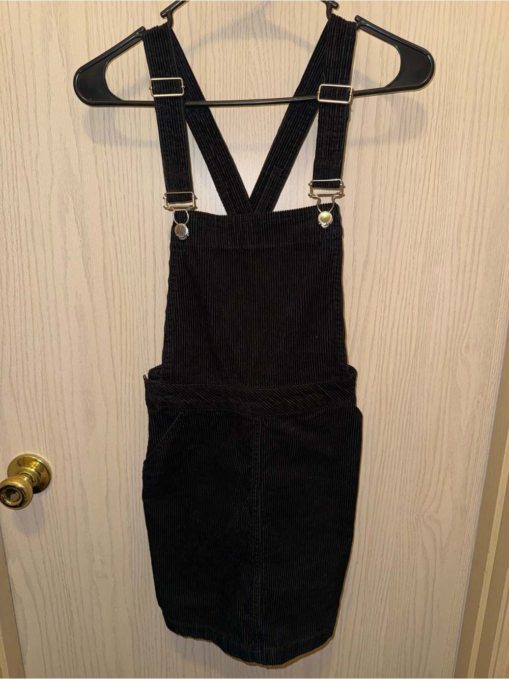 H&M Black Corduroy Pinafore Dress with Adjustable Straps